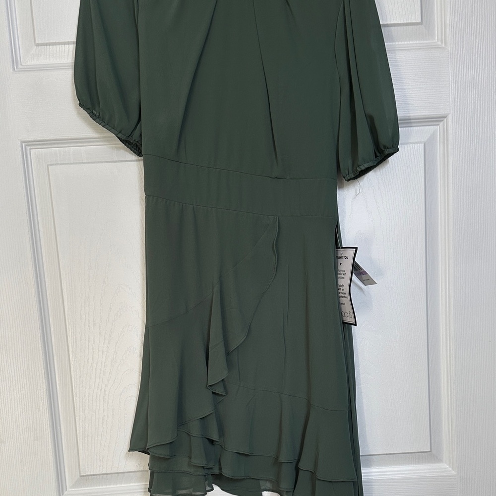Macy's Stylish Green High Low Dress
